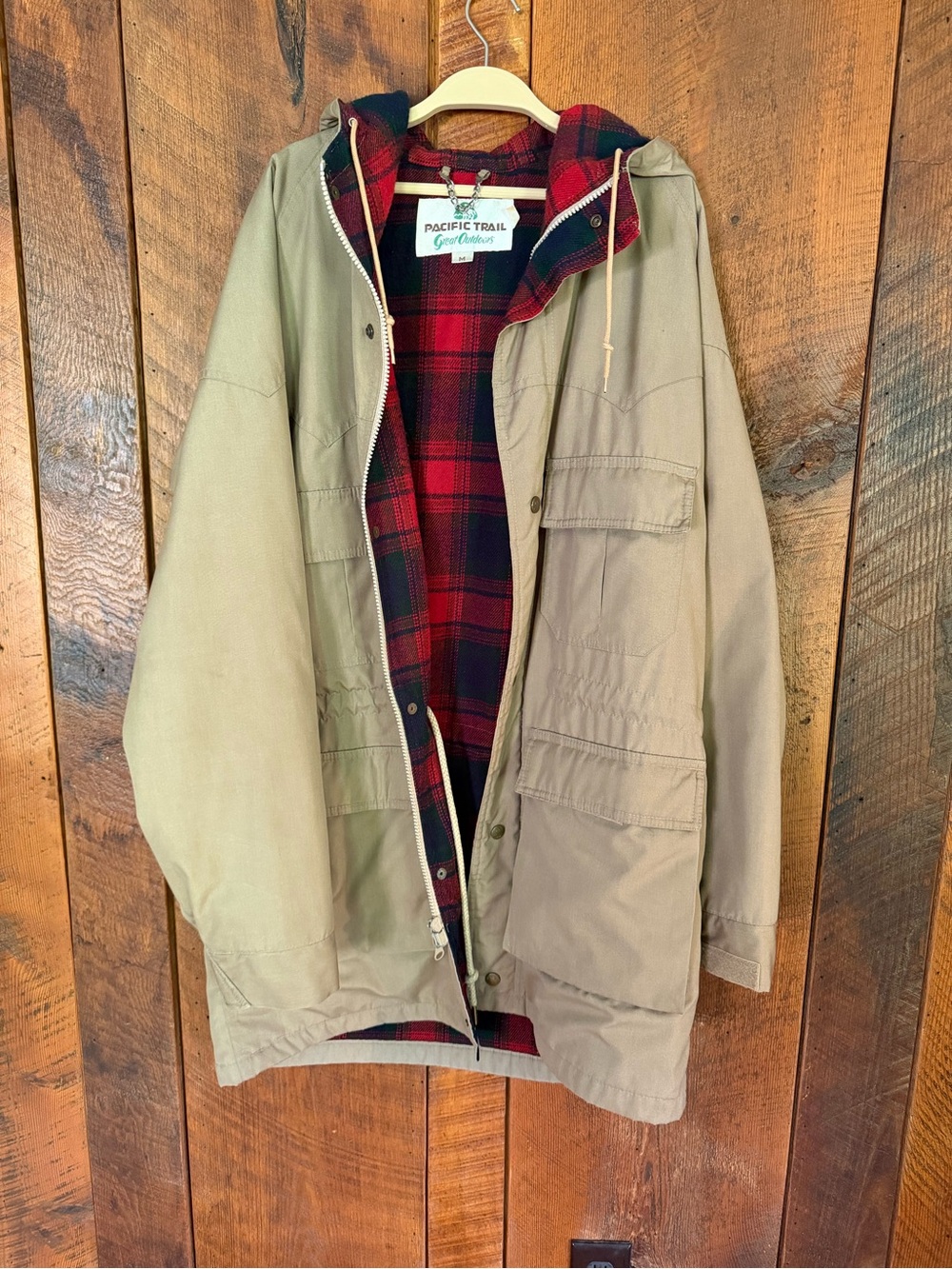 Vintage 80s Pacific Trail Plaid Lined Mountain Parka Jacket Men’s Medium